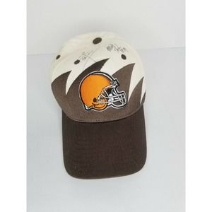 Vintage Autographed Cleveland Browns Shark Tooth Adjustable Hat Reebok NFL